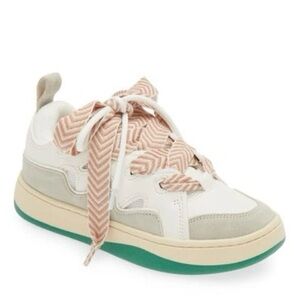 NWOT Steve Madden Roaring White/Green Double Laced Platform Sneakers Size 6M